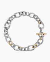 DY Mercer® Chain Necklace in Sterling Silver with 18K Yellow Gold and Diamonds, 20mm